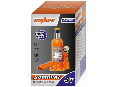 Домкрат гидравлический бутылочный 3 т. , Ombra OHT103