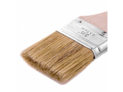 Кисть плоская "Евро" 2,5", натуральная щетина, деревянная ручка Mtx