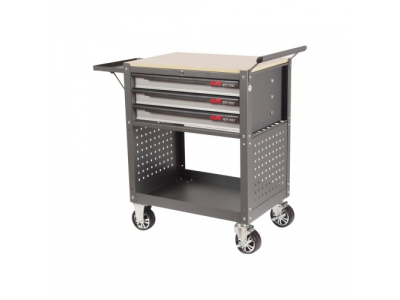 JTC Тележка инструментальная 3 секции серая с открытым отсеком JTC от JTC JTC Тележка инструментальная 3 секции серая с открытым отсеком JTC