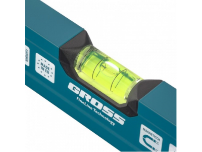 Уровень алюминиевый, 400 мм, магнит, 2 глазка, Magnetisch Gross