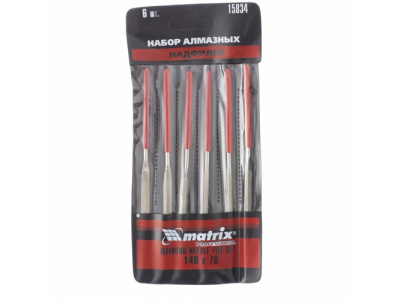 Набор надфилей алмазных, 140х70х3, 6 шт.// MATRIX MASTER