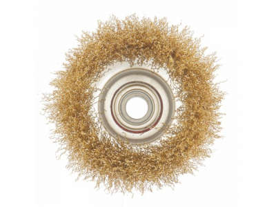 Щетка для УШМ, 100 мм, М14, "чашка", латунированная витая проволока// MATRIX