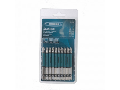 Набор бит Ph2 х70, сталь S2, 10шт //GROSS