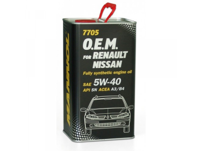 MANNOL 7705 O.E.M. 5W-40 for Renault Nissan 4L metal