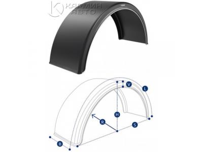 DOMAR dk1685 крыло с белой линией 670х680х1340 от DOMAR DOMAR dk1685 крыло с белой линией 670х680х1340
